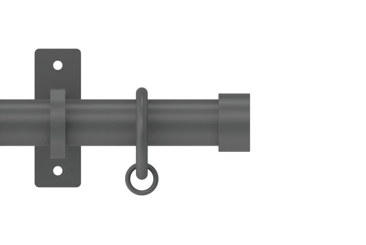 Hallis Arc Stud 25mm Metal Curtain Pole - Lead