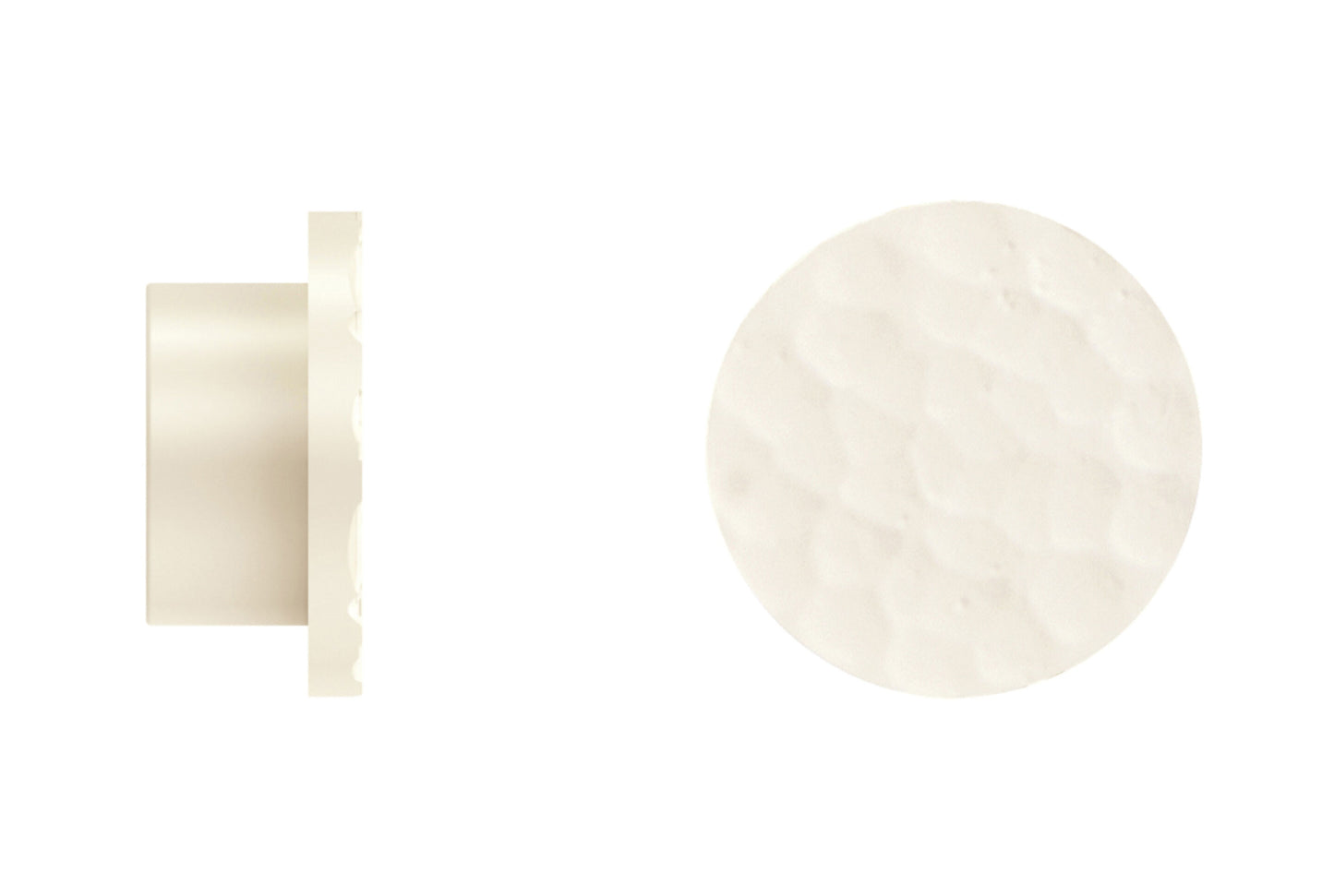 Hallis Arc 25mm Metal Curtain Pole Hammered Disc Finial - Linen