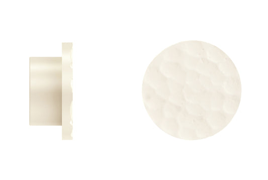 Hallis Arc 25mm Metal Curtain Pole Hammered Disc Finial - Linen