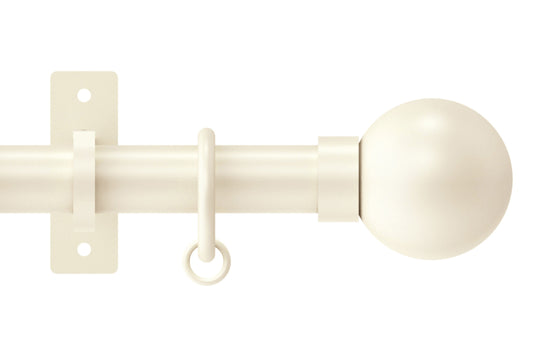 Hallis Arc Ball 25mm Metal Curtain Pole - Linen
