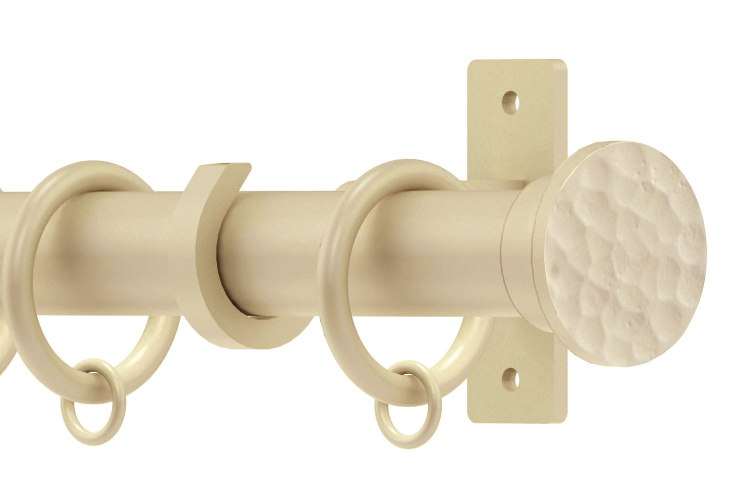 Hallis Arc Hammered Disc 25mm Metal Curtain Pole - Linen