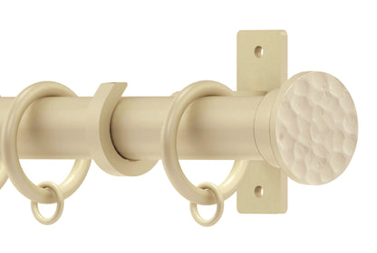 Hallis Arc Hammered Disc 25mm Metal Curtain Pole - Linen