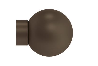 Hallis Arc 25mm Metal Curtain Pole Ball Finial - Mocha