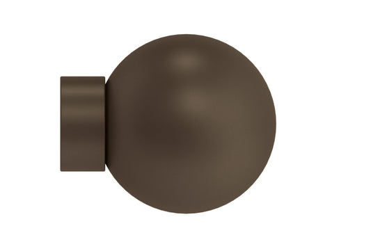 Hallis Arc 25mm Metal Curtain Pole Ball Finial - Mocha