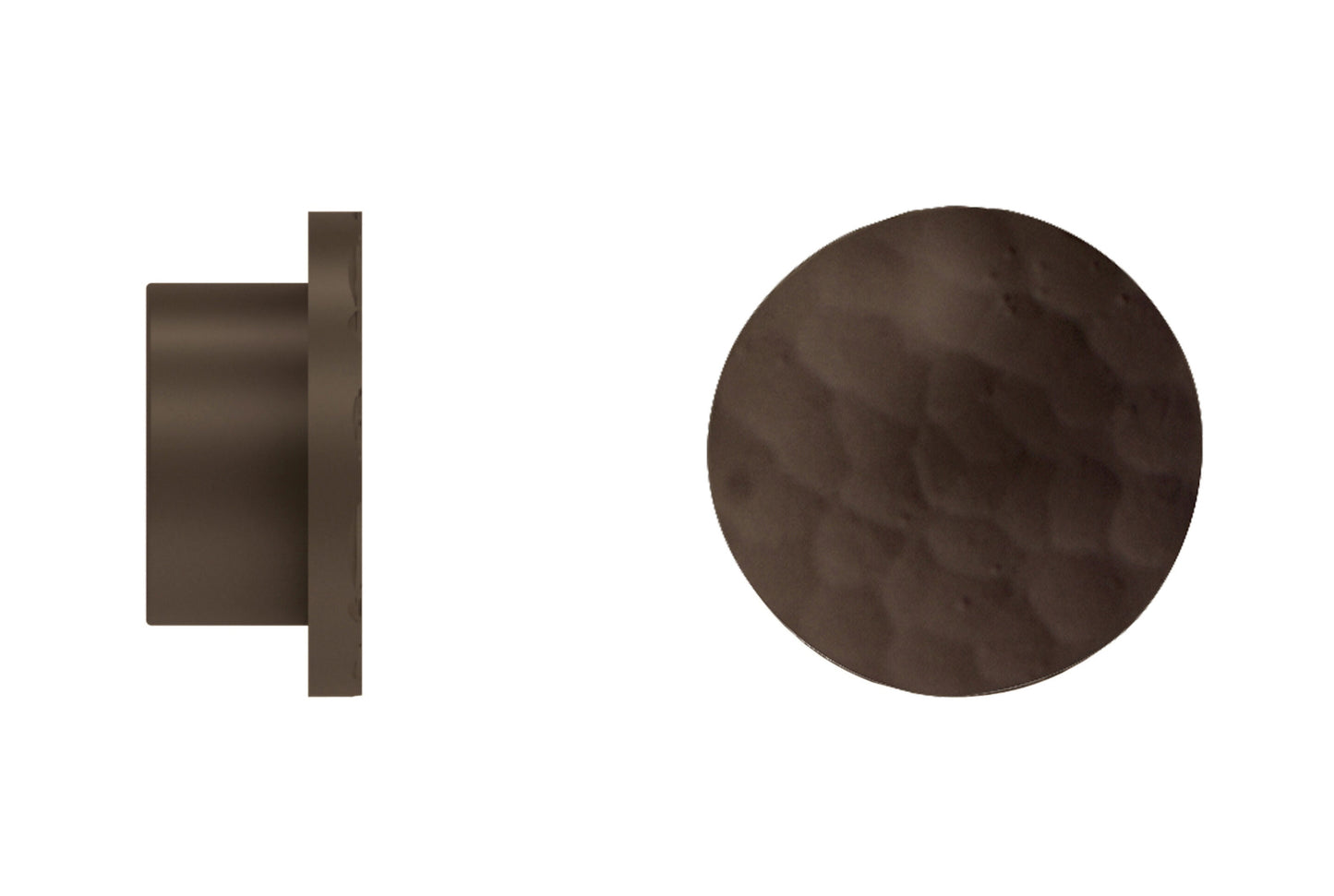 Hallis Arc 25mm Metal Curtain Pole Hammered Disc Finial - Mocha