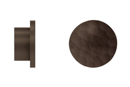 Hallis Arc 25mm Metal Curtain Pole Hammered Disc Finial - Mocha