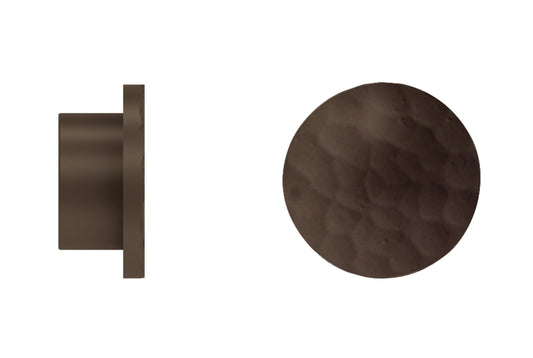 Hallis Arc 25mm Metal Curtain Pole Hammered Disc Finial - Mocha