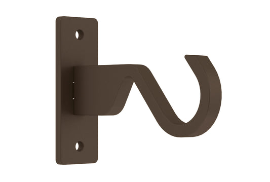 Hallis Arc 25mm Metal Curtain Pole End Bracket - Mocha