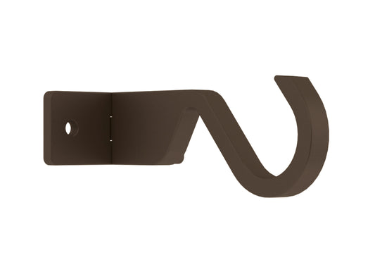 Hallis Arc 25mm Metal Curtain Pole Centre Ceiling Bracket - Mocha