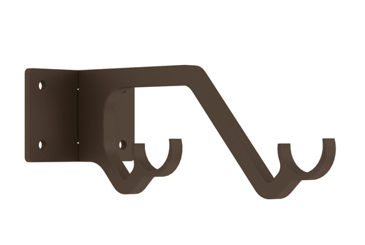 Hallis Arc 25mm Double Metal Curtain Pole Passing Bracket - Mocha