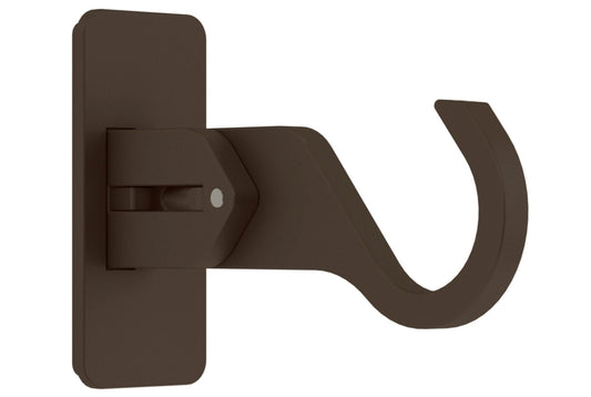 Hallis Arc 25mm Extendable Metal Curtain Pole End Bracket - Mocha