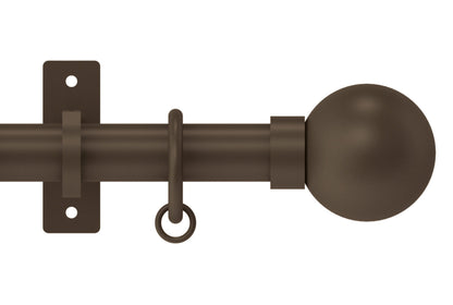 Hallis Arc Ball 25mm Metal Curtain Pole - Mocha