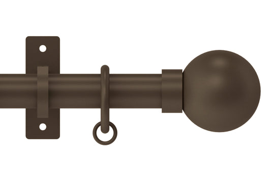 Hallis Arc Ball 25mm Metal Curtain Pole - Mocha