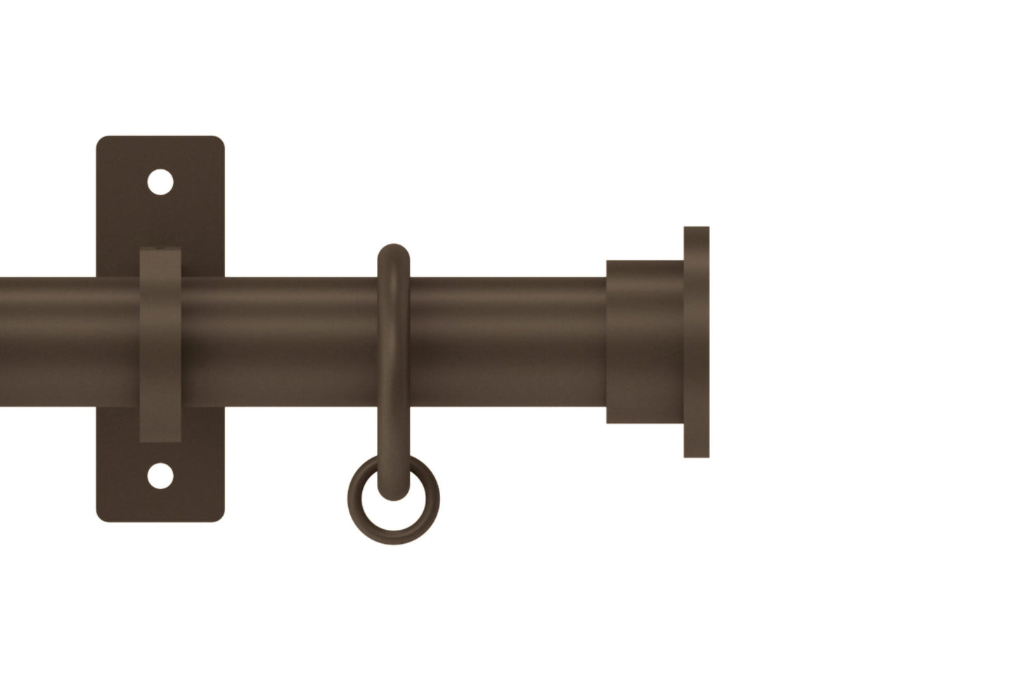 Hallis Arc Disc 25mm Metal Curtain Pole - Mocha