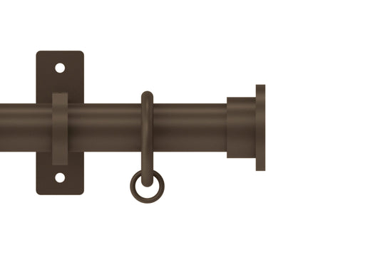 Hallis Arc Disc 25mm Metal Curtain Pole - Mocha