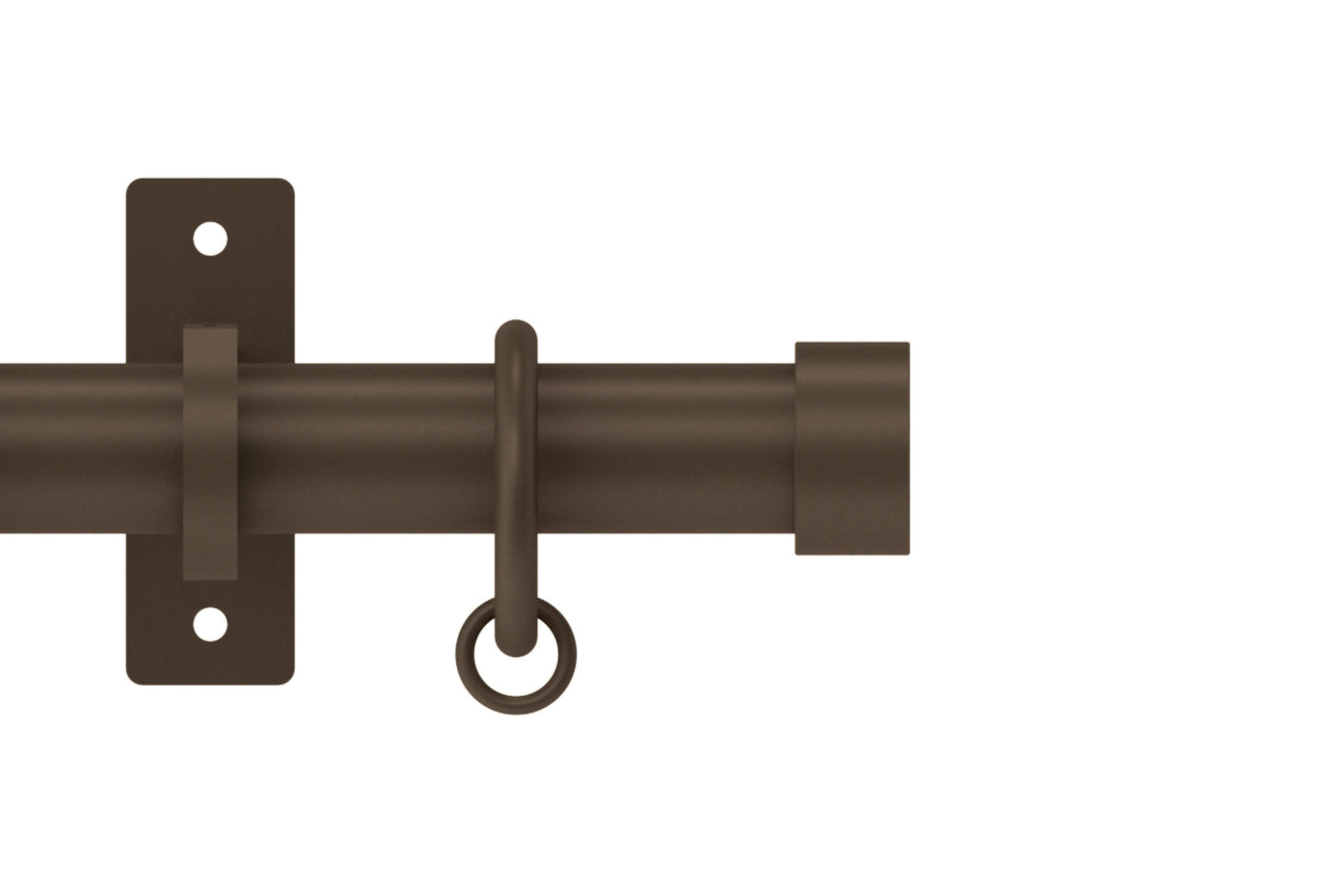Hallis Arc Stud 25mm Metal Curtain Pole - Mocha