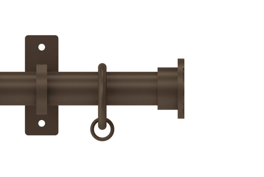 Hallis Arc Hammered Disc 25mm Metal Curtain Pole - Mocha