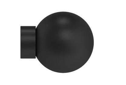 Hallis Arc 25mm Metal Curtain Pole Ball Finial - Soft Black