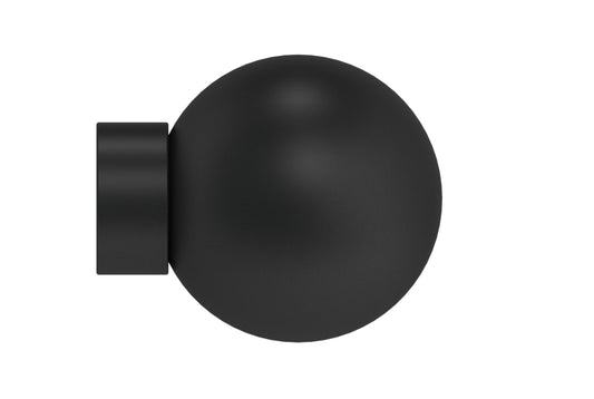 Hallis Arc 25mm Metal Curtain Pole Ball Finial - Soft Black