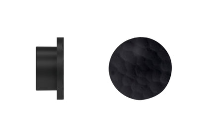 Hallis Arc 25mm Metal Curtain Pole Hammered Disc Finial - Soft Black