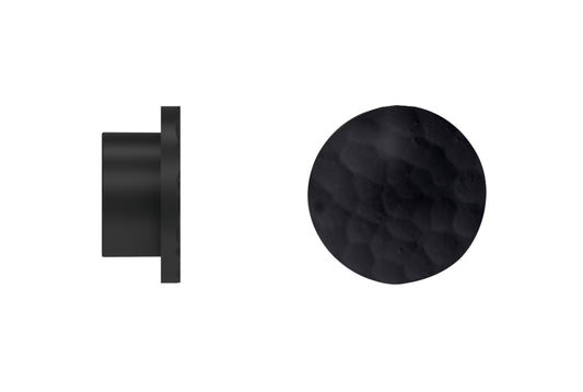 Hallis Arc 25mm Metal Curtain Pole Hammered Disc Finial - Soft Black