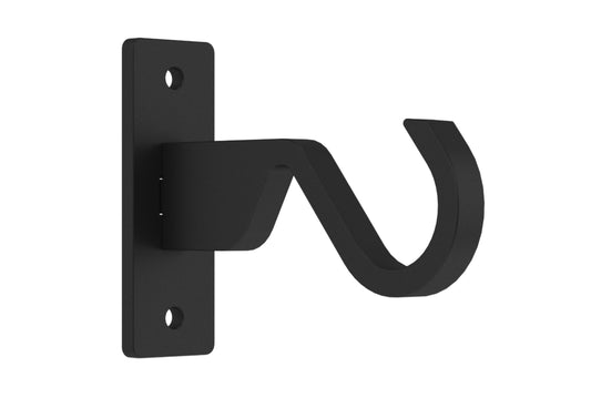 Hallis Arc 25mm Metal Curtain Pole End Bracket - Soft Black