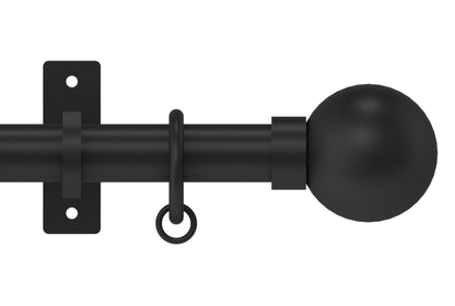 Hallis Arc Ball 25mm Metal Curtain Pole - Soft Black