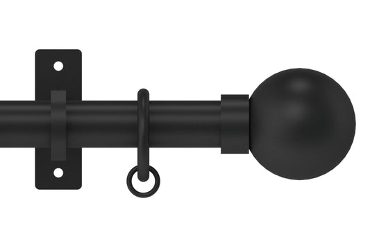Hallis Arc Ball 25mm Metal Curtain Pole - Soft Black