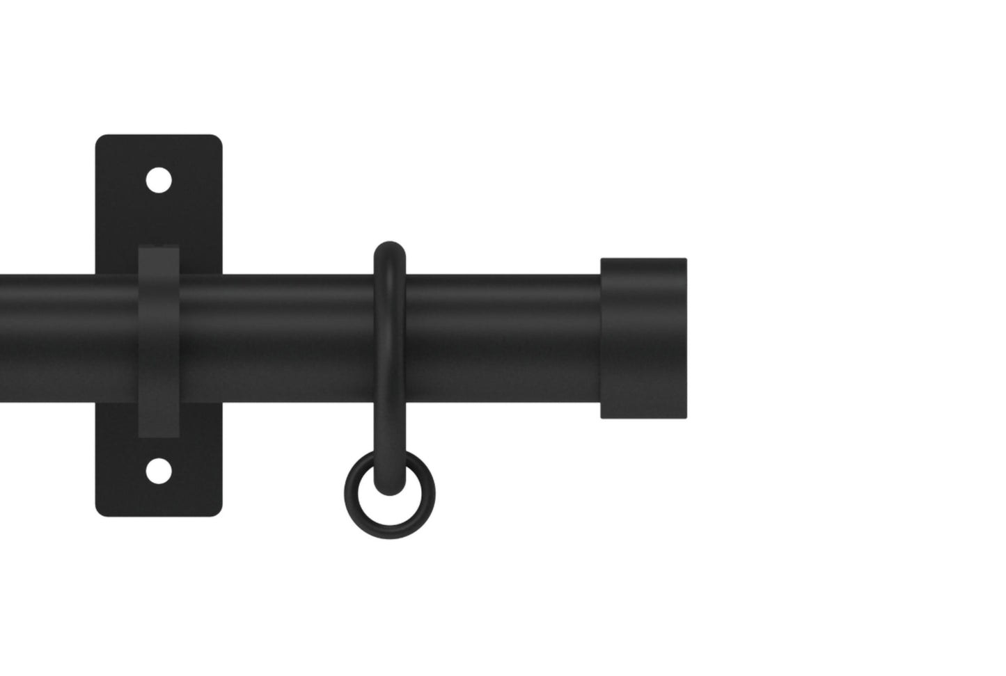 Hallis Arc Stud 25mm Metal Curtain Pole - Soft Black