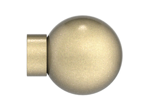 Hallis Arc 25mm Metal Curtain Pole Ball Finial - Soft Brass