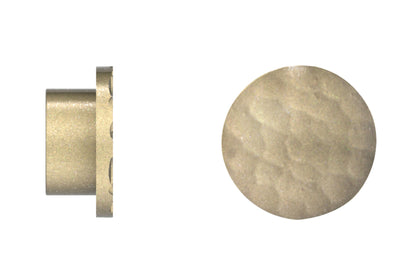 Hallis Arc 25mm Metal Curtain Pole Hammered Disc Finial - Soft Brass