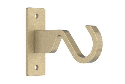 Hallis Arc 25mm Metal Curtain Pole End Bracket - Soft Brass
