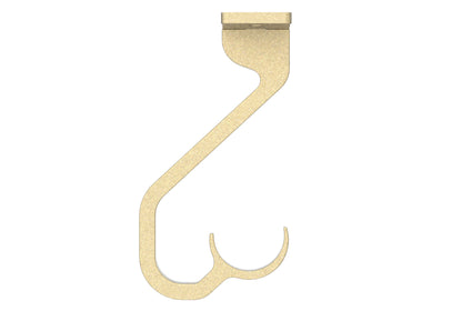 Hallis Arc 25mm Metal Curtain Pole Ceiling Passing Bracket - Soft Brass