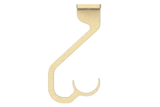 Hallis Arc 25mm Metal Curtain Pole Ceiling Passing Bracket - Soft Brass