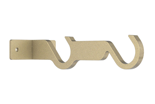 Hallis Arc 25mm Double Metal Curtain Pole Centre Bracket - Soft Brass