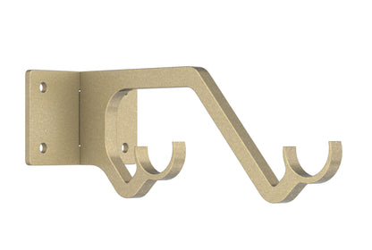 Hallis Arc 25mm Double Metal Curtain Pole Passing Bracket - Soft Brass