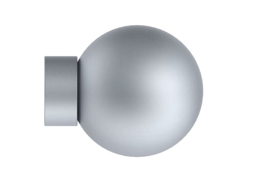 Hallis Arc 25mm Metal Curtain Pole Ball Finial - Soft Silver