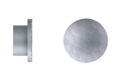 Hallis Arc 25mm Metal Curtain Pole Hammered Disc Finial - Soft Silver