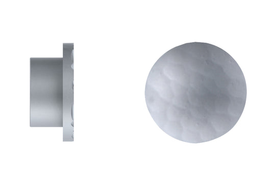 Hallis Arc 25mm Metal Curtain Pole Hammered Disc Finial - Soft Silver