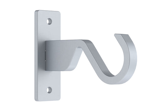 Hallis Arc 25mm Metal Curtain Pole End Bracket - Soft Silver