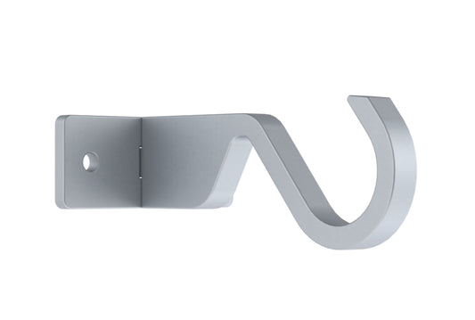 Hallis Arc 25mm Metal Curtain Pole Centre Ceiling Bracket - Soft Silver