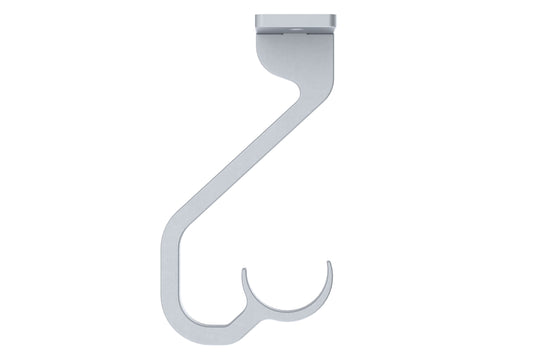 Hallis Arc 25mm Metal Curtain Pole Ceiling Passing Bracket - Soft Silver