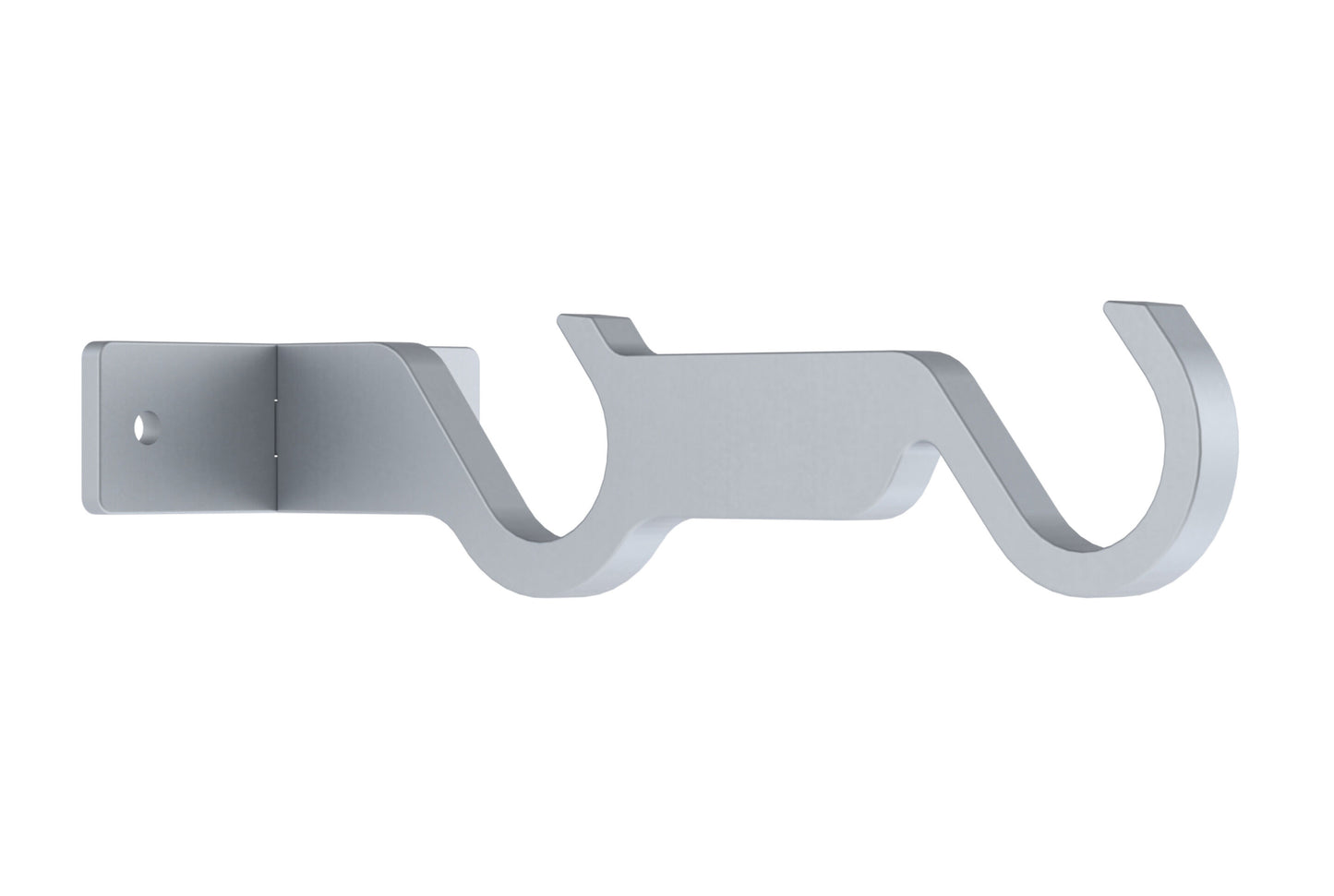 Hallis Arc 25mm Double Metal Curtain Pole Centre Bracket - Soft Silver