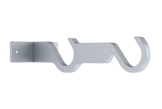 Hallis Arc 25mm Double Metal Curtain Pole Centre Bracket - Soft Silver