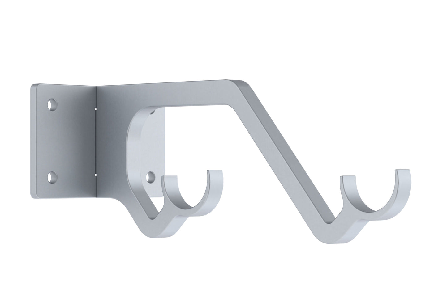 Hallis Arc 25mm Double Metal Curtain Pole Passing Bracket - Soft Silver