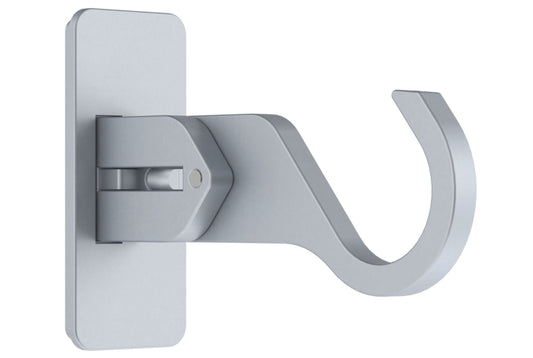Hallis Arc 25mm Extendable Metal Curtain Pole End Bracket - Soft Silver