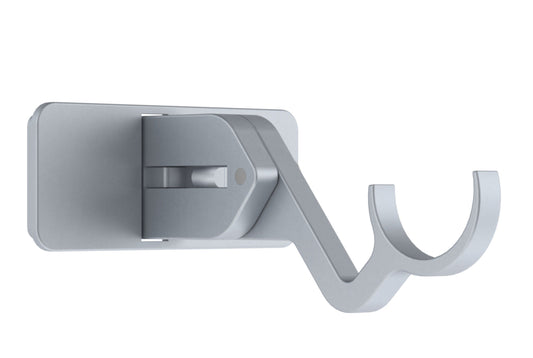 Hallis Arc 25mm Extendable Metal Curtain Pole Passing Bracket - Soft Silver