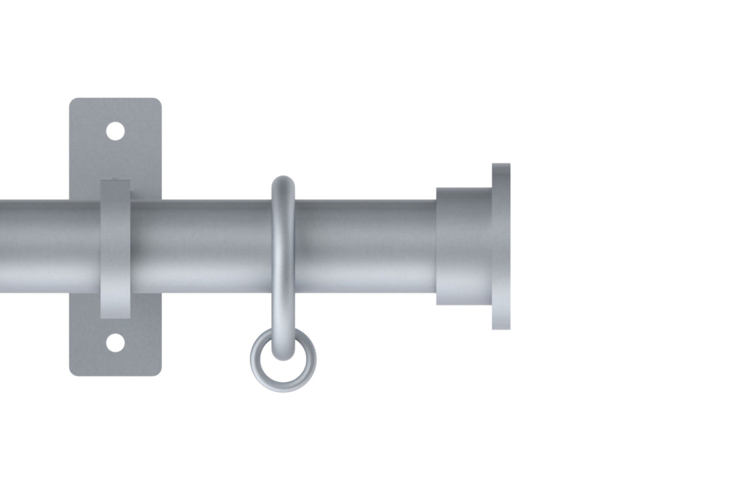 Hallis Arc Disc 25mm Metal Curtain Pole - Soft Silver