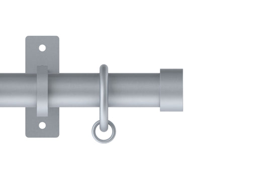 Hallis Arc Stud 25mm Metal Curtain Pole - Soft Silver