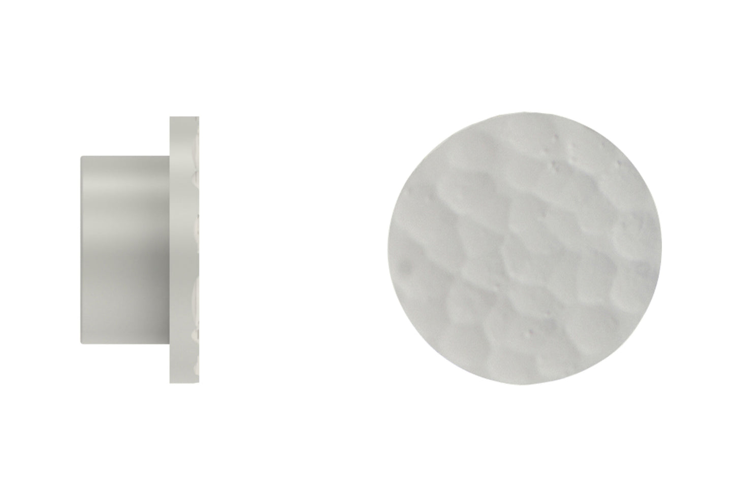 Hallis Arc 25mm Metal Curtain Pole Hammered Disc Finial - Warm Grey
